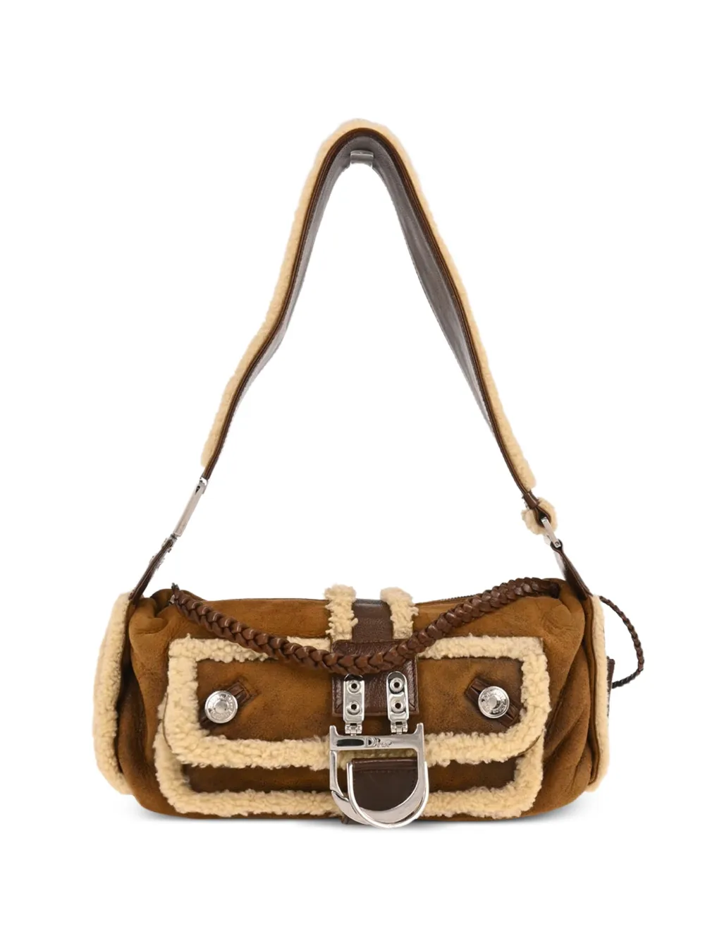Christian Dior Pre-Owned 2005 shearling flight handbag - Marrone