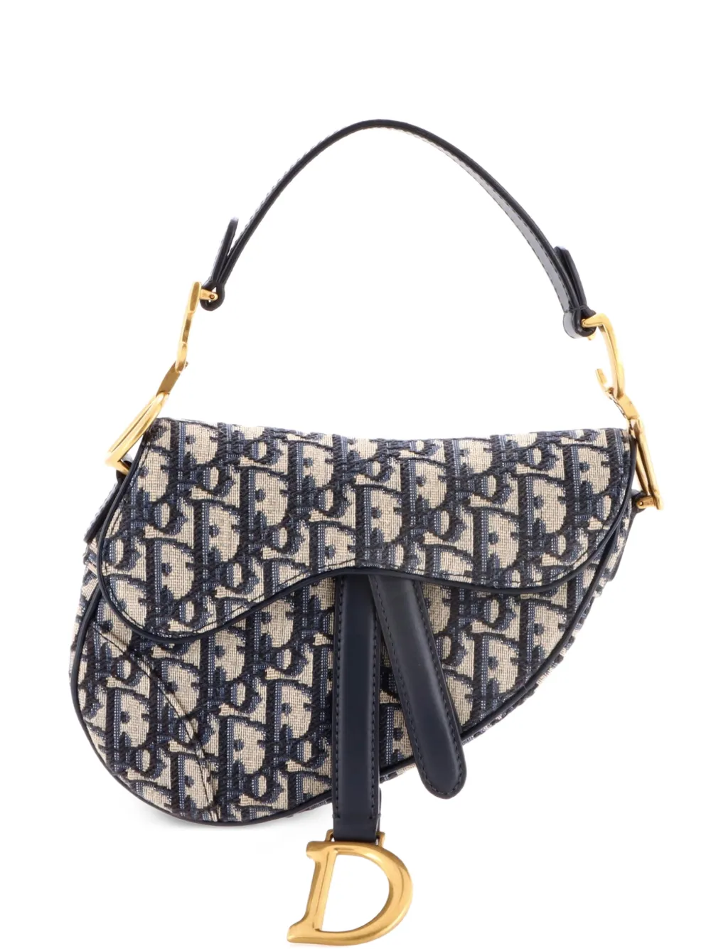 Christian Dior Pre-Owned Saddle Handbag Oblique Canvas Mini shoulder bag - Blu