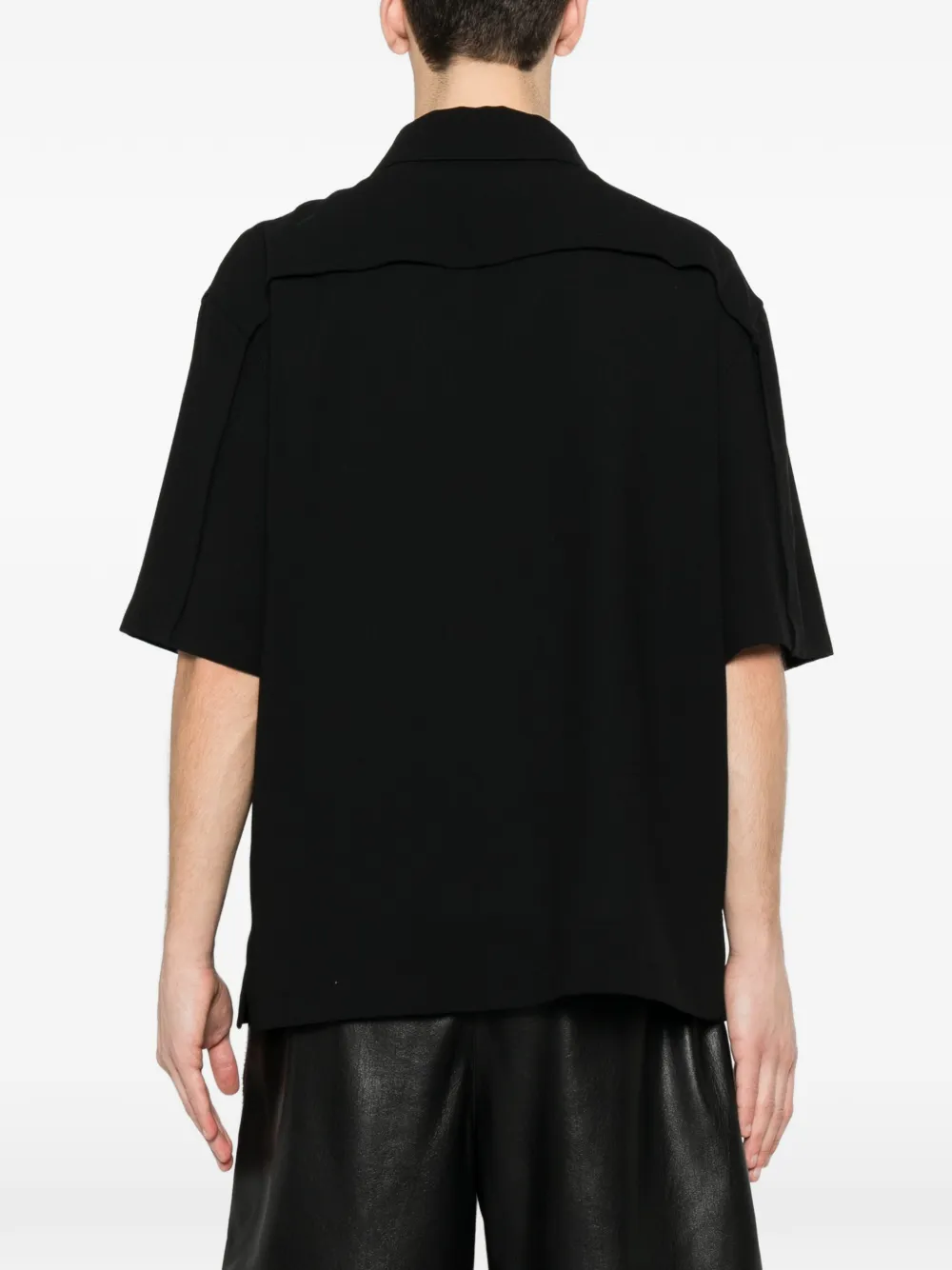Givenchy Couture Seam wollen crêpe overhemd met rits Zwart