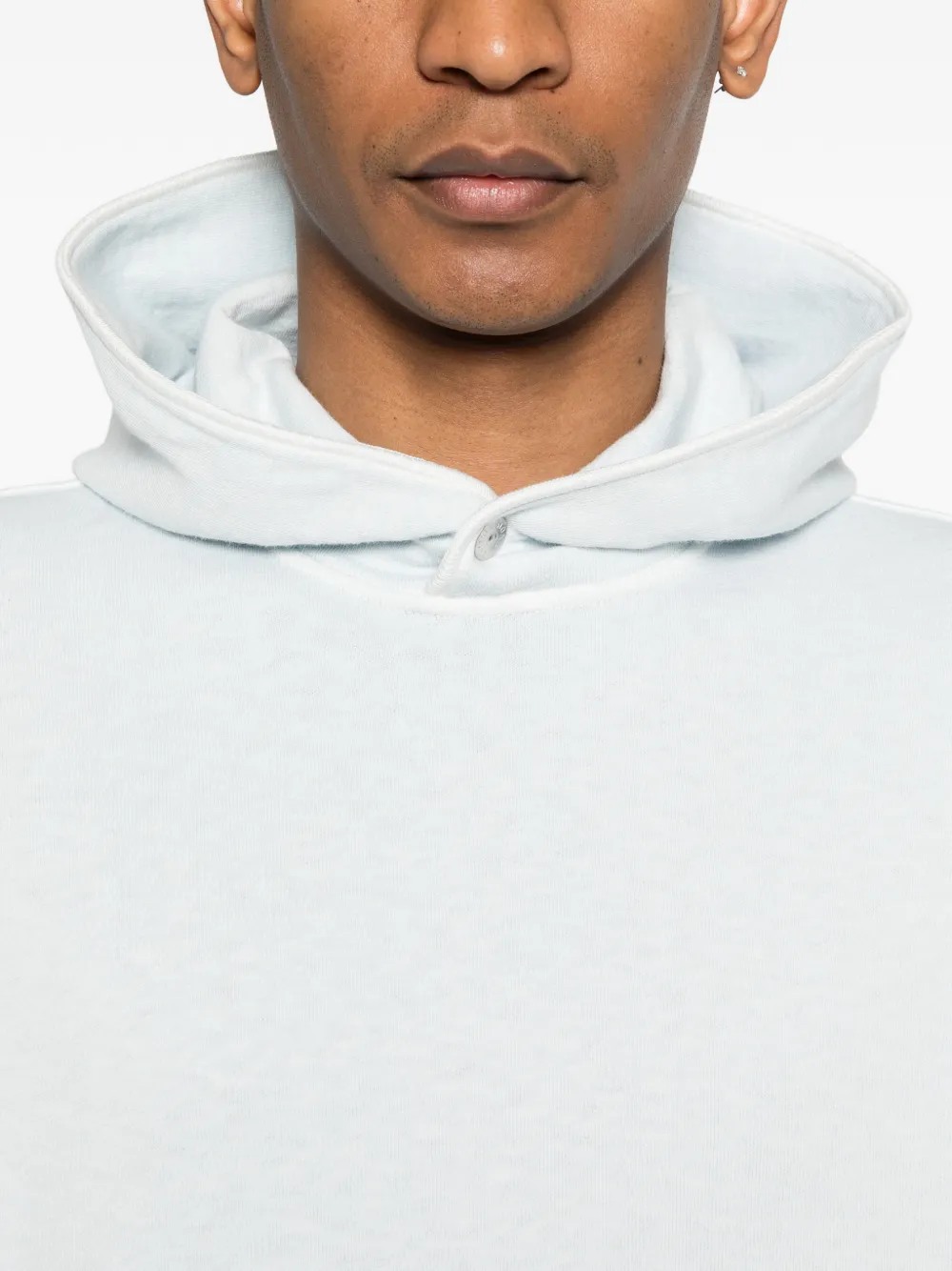 Stone Island 6100031 Malfilé fleece hoodie met verouderd effect Blauw
