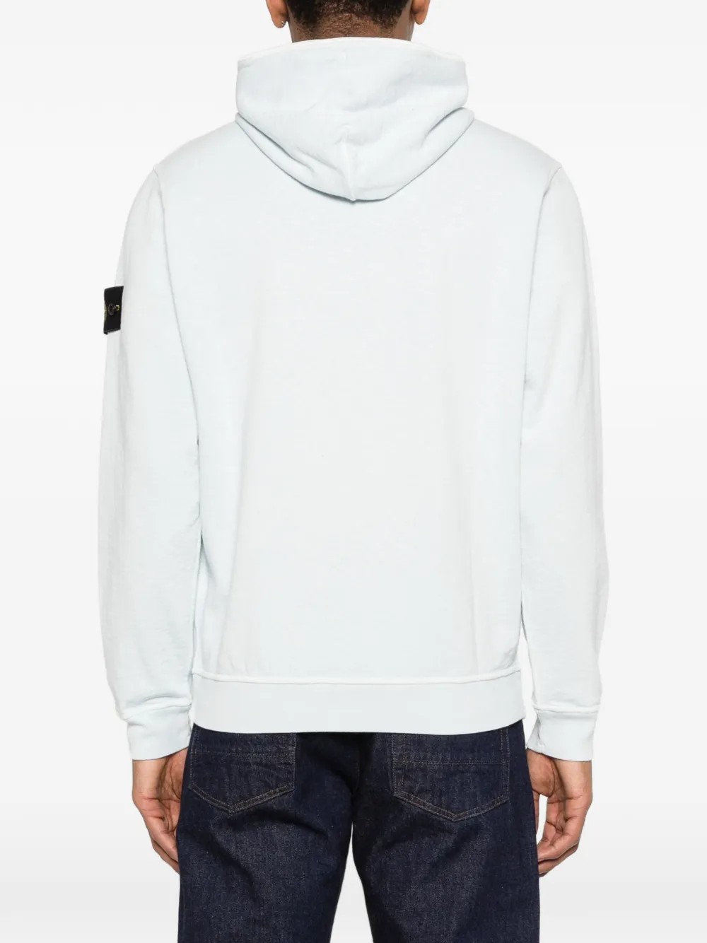 Stone Island 6100031 Malfilé fleece hoodie met verouderd effect Blauw