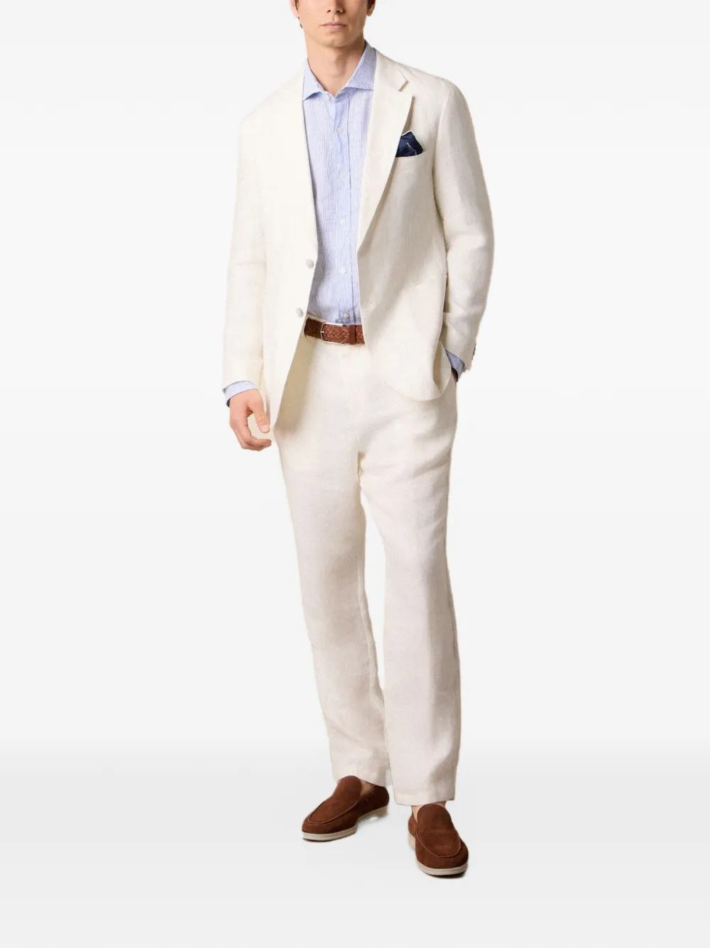 Brooks Brothers Blazer met enkele rij knopen Beige