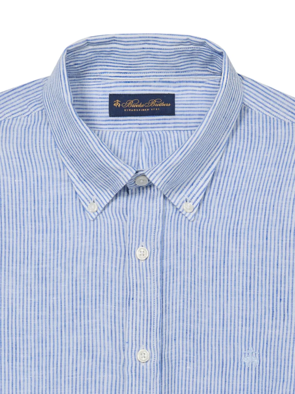 Brooks Brothers Gestreept linnen button-down overhemd Blauw