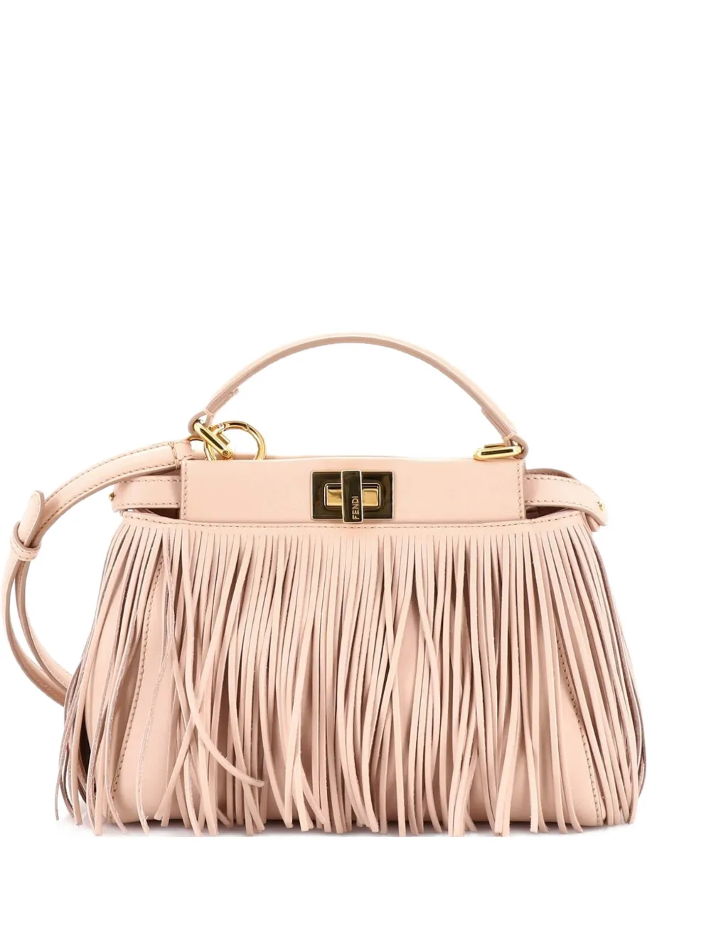 Fendi Pre-Owned Peekaboo Bag Fringe Leather Mini satchel - Rosa