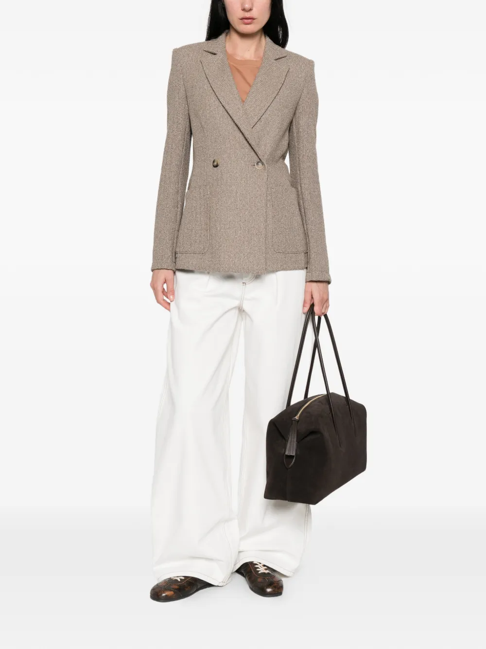 Harris Wharf London Blazer met dubbele rij knopen Bruin