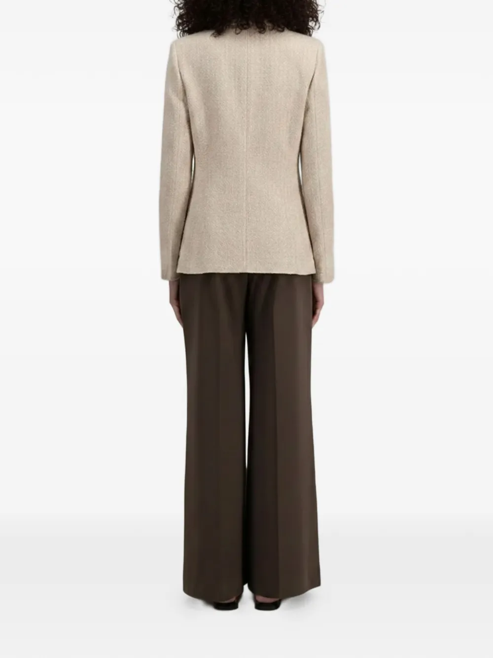 Harris Wharf London Blazer met dubbele rij knopen en zak Beige