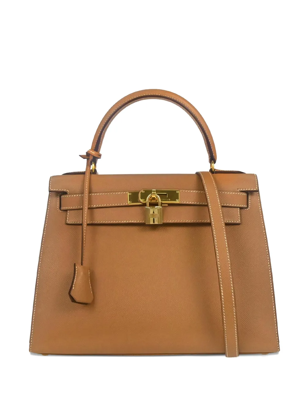 Hermès Pre-Owned Borsa tote Kelly Courchevel two-way 28 anni '90 - Toni neutri