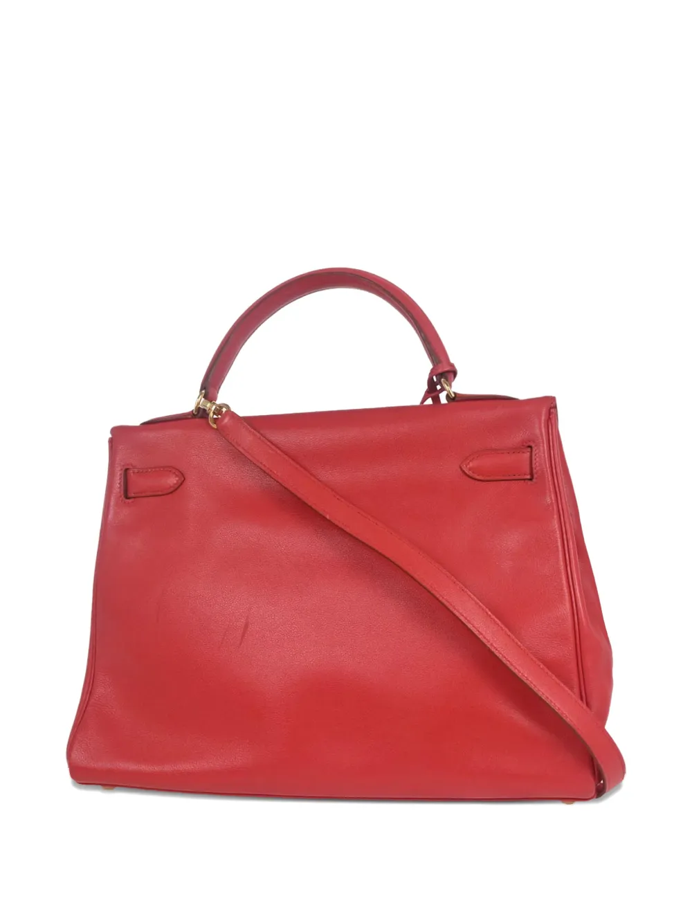 Hermès Pre-owned 1999 32 Kelly Vif Gulliver Two-way Tote Bag in Red, view 2