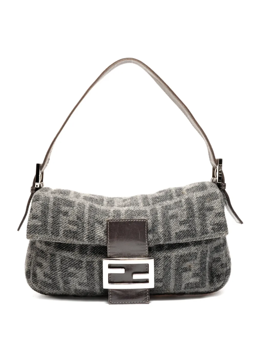 Fendi Pre-Owned 2000s patterned wool shoulderbag - Grigio