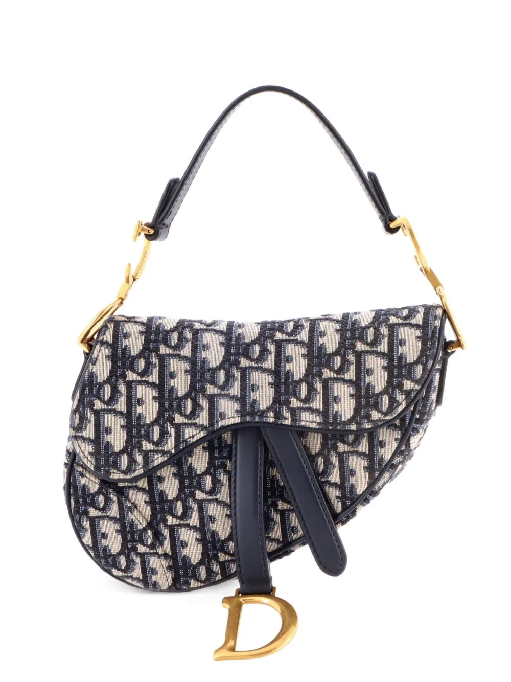 Christian Dior Pre-Owned Saddle Handbag Oblique Canvas Mini shoulder bag - Blu