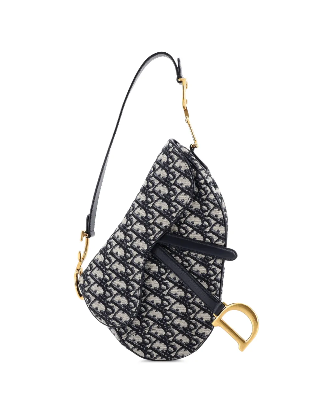 Christian Dior Pre-Owned Saddle Handbag Oblique Canvas Medium shoulder bag - Blu