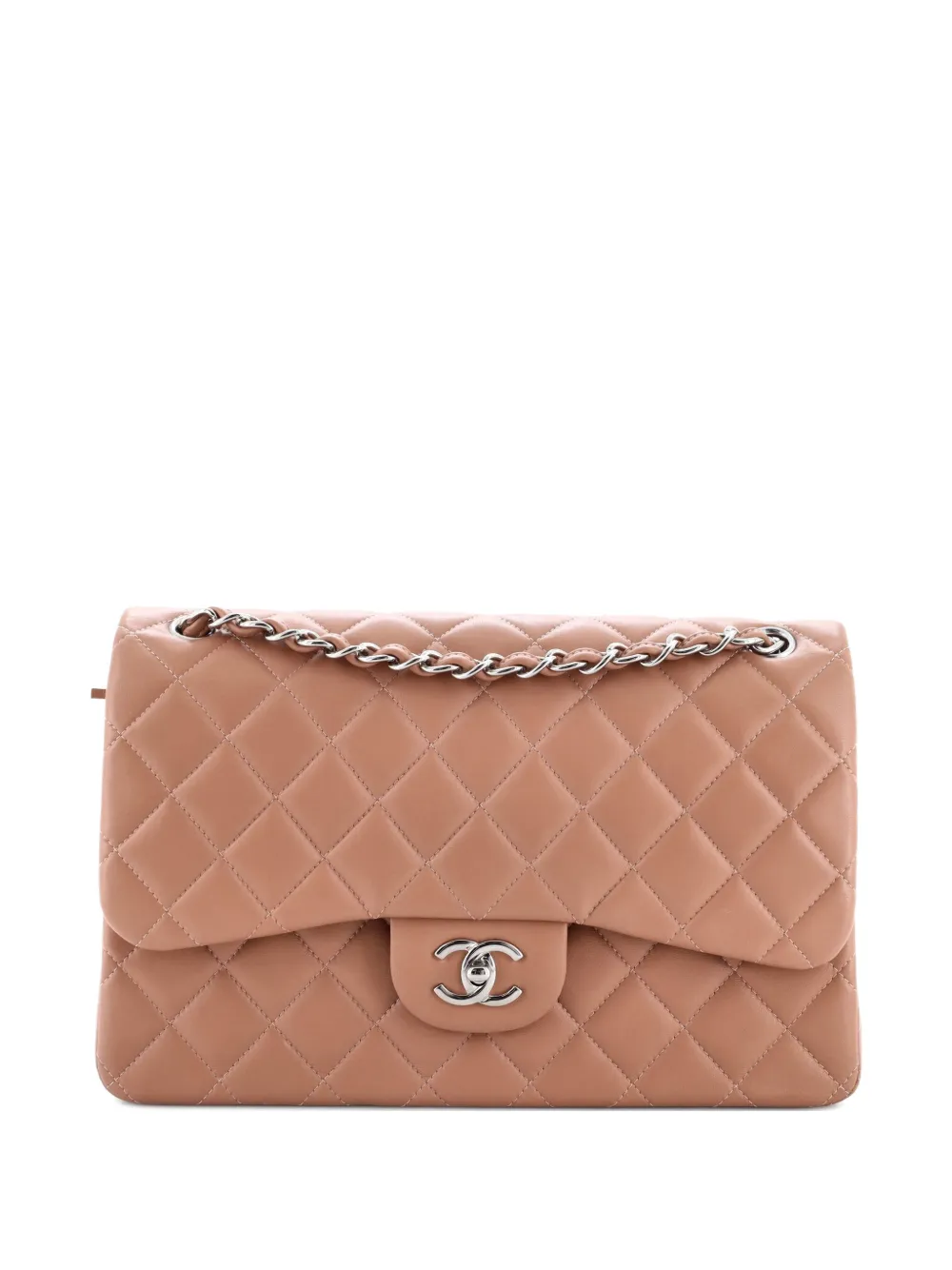 CHANEL Pre-Owned Classic Double Flap Bag Quilted Lambskin Jumbo shoulder bag - Toni neutri