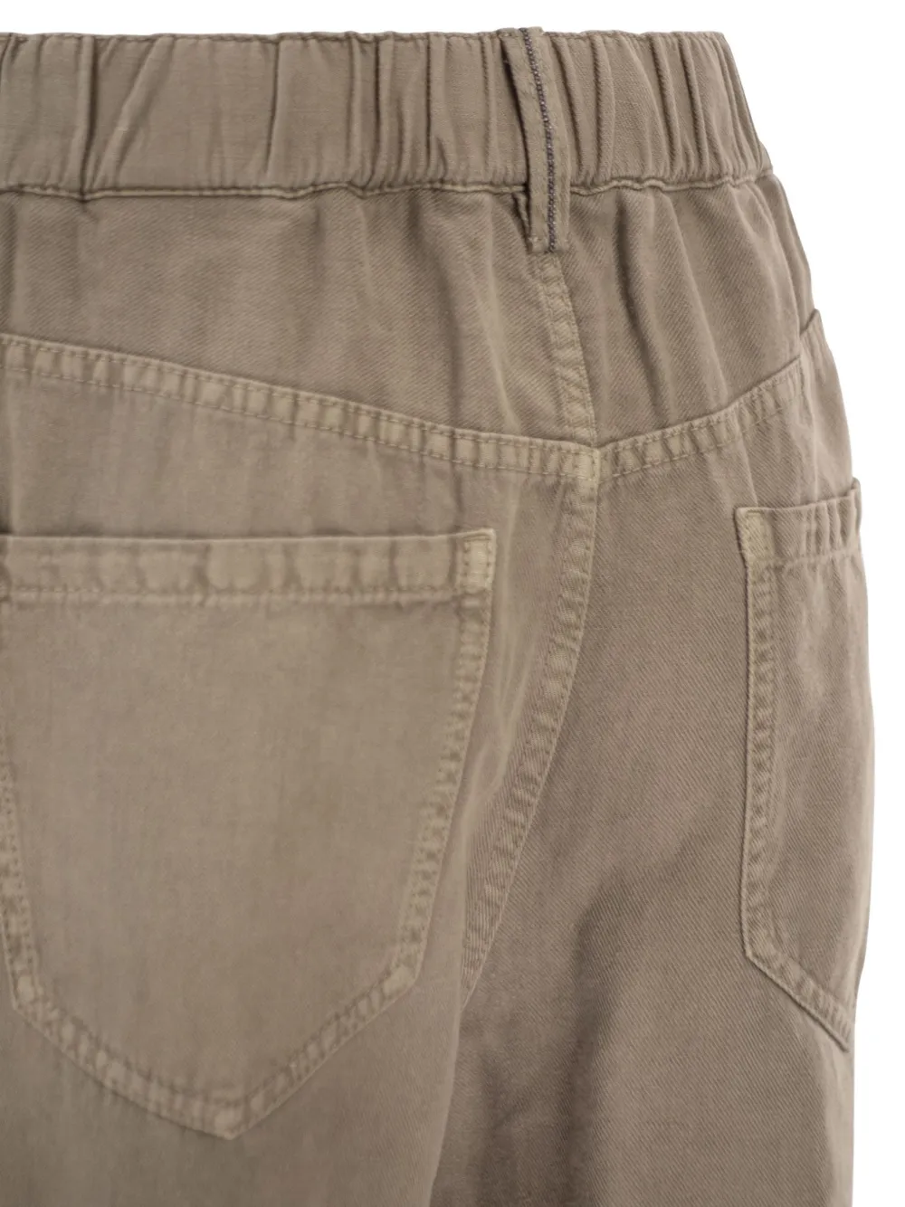 Brunello Cucinelli Broek met geverfde stof Bruin
