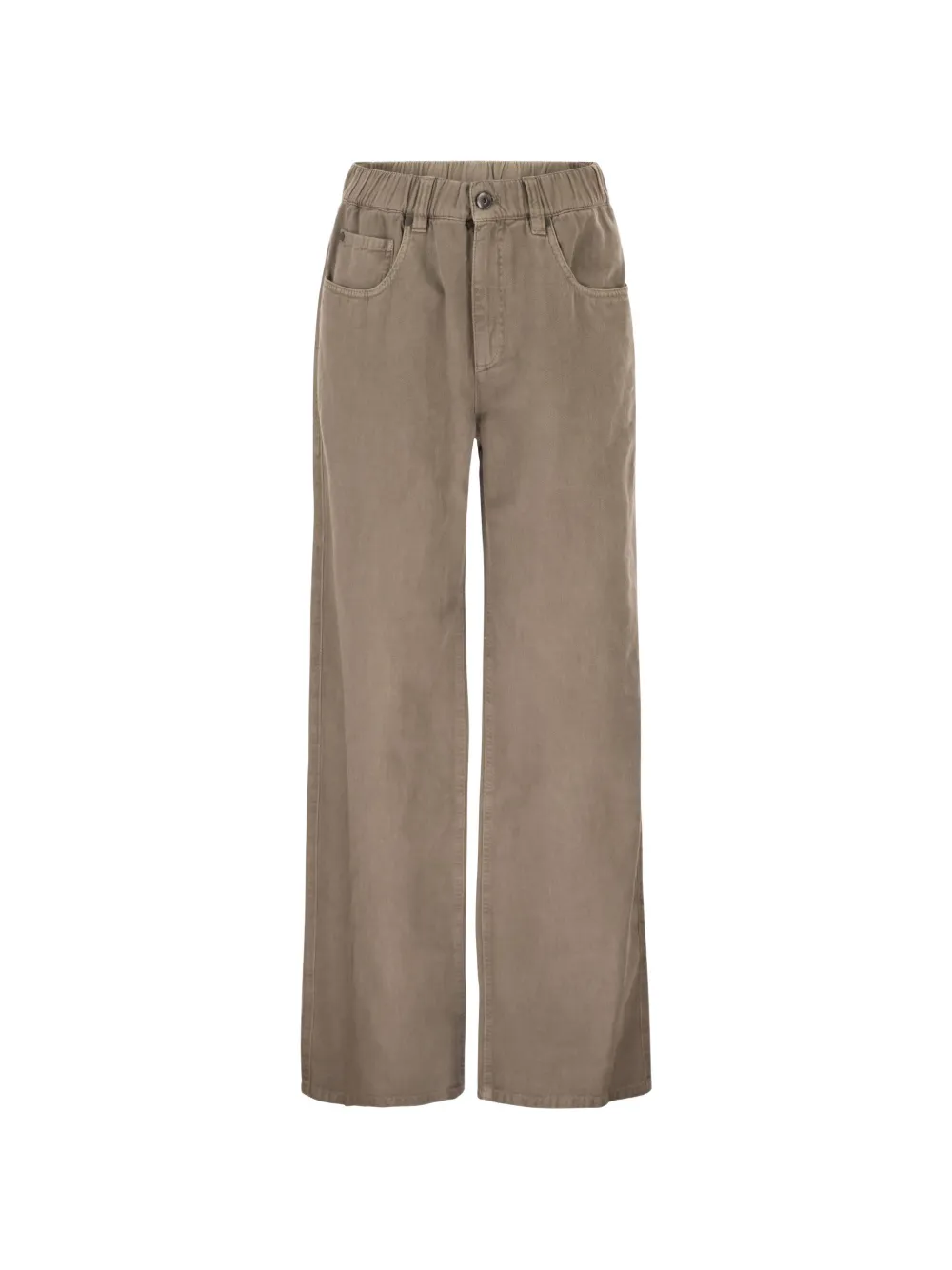 Brunello Cucinelli contemporary garment-dyed trousers - Marrone