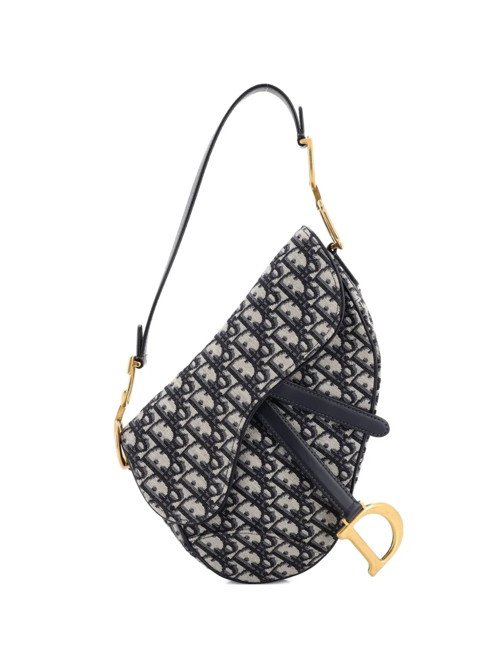 Christian Dior Pre-Owned Saddle Handbag Oblique Canvas Medium shoulder bag - Blu