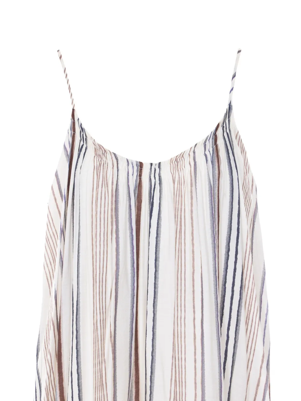  Eleh Spaghetti Straps Striped Dress - White 