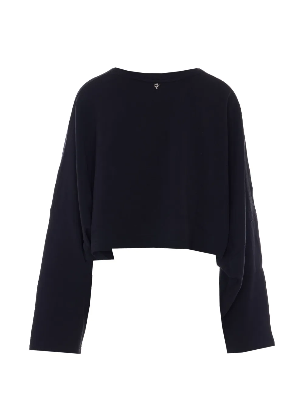 Santa Print Crop Sweatshirt