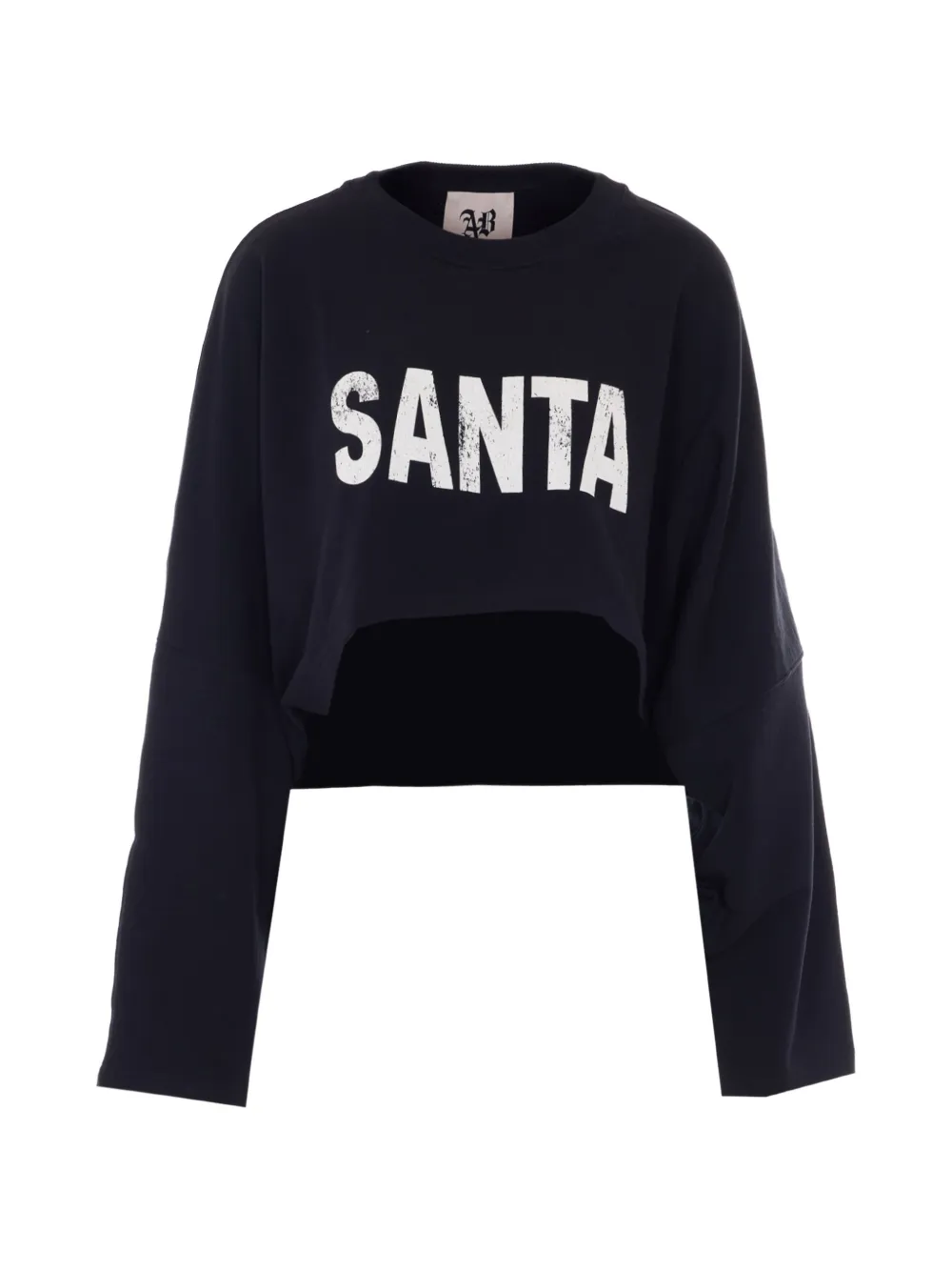 Aniye By Santa print crop sweatshirt - Nero