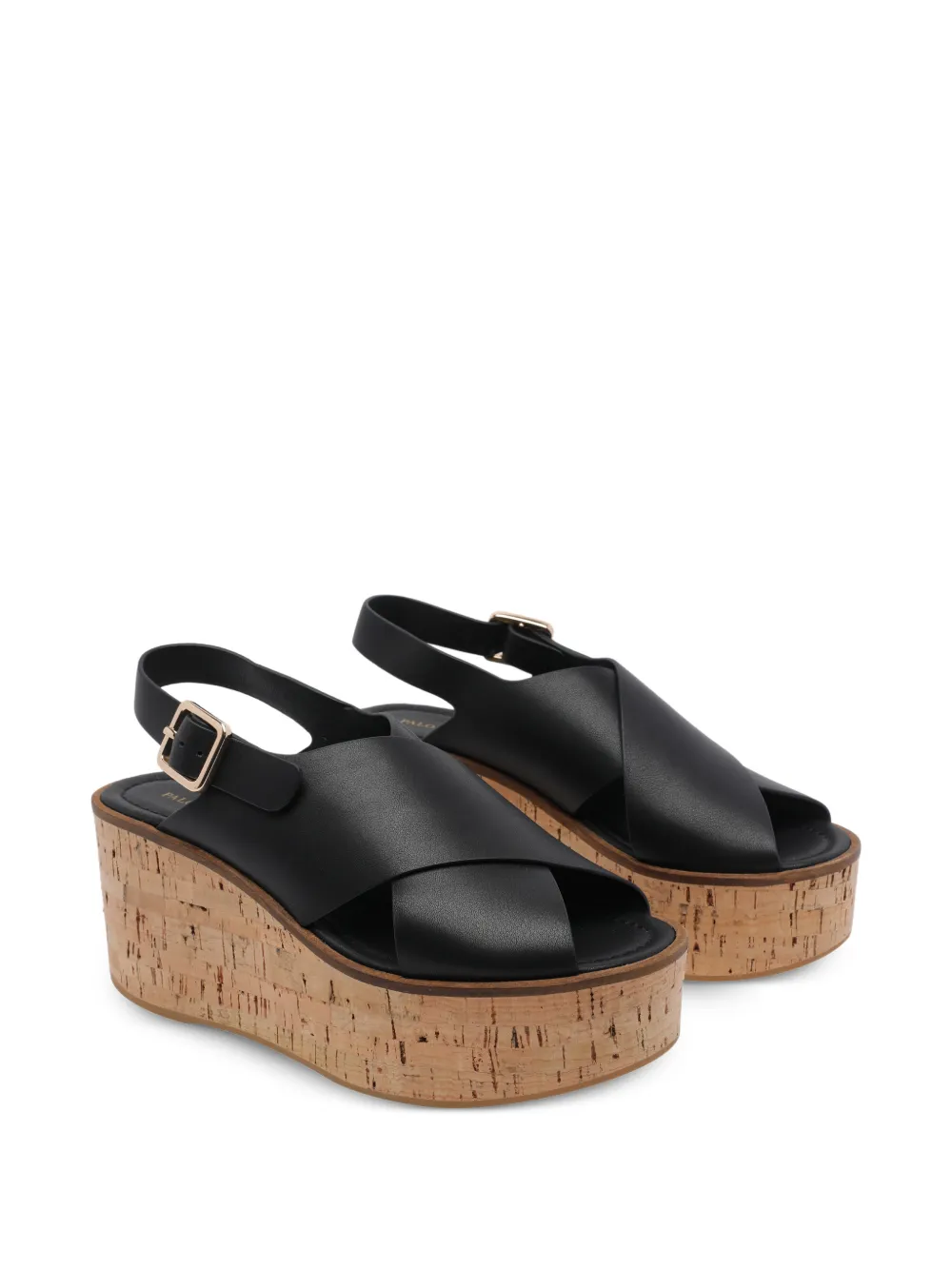 Buckle-Strap Wedge-Heel Sandals