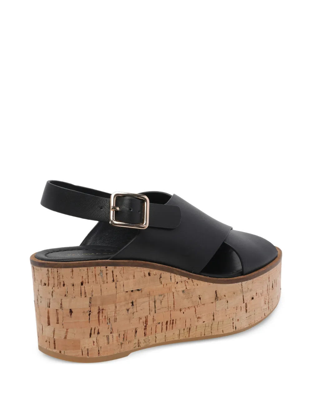 Buckle-Strap Wedge-Heel Sandals