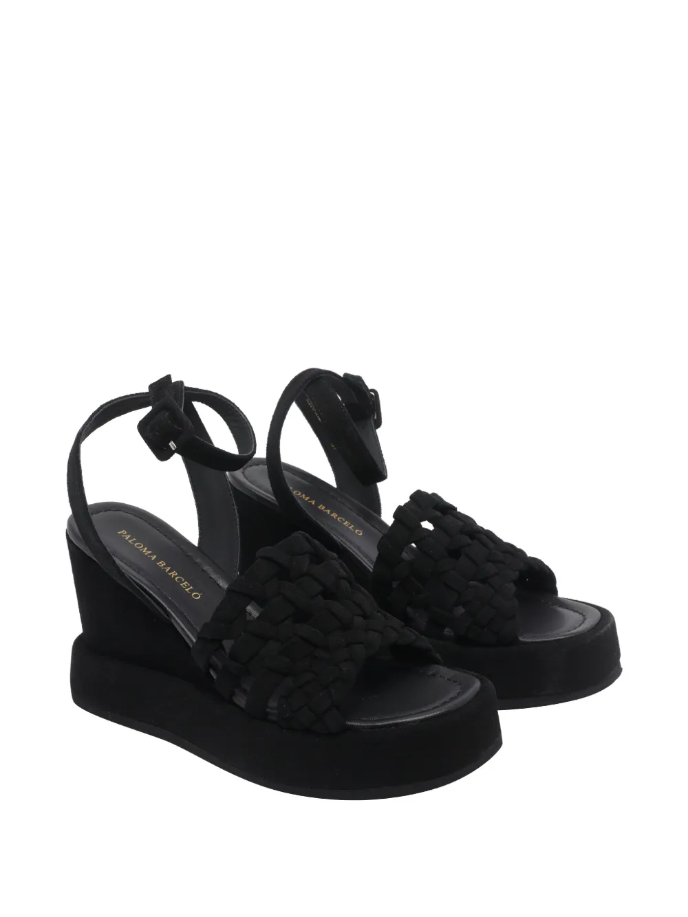 Paloma Barceló Ulla geweven sandalen met gesp Zwart