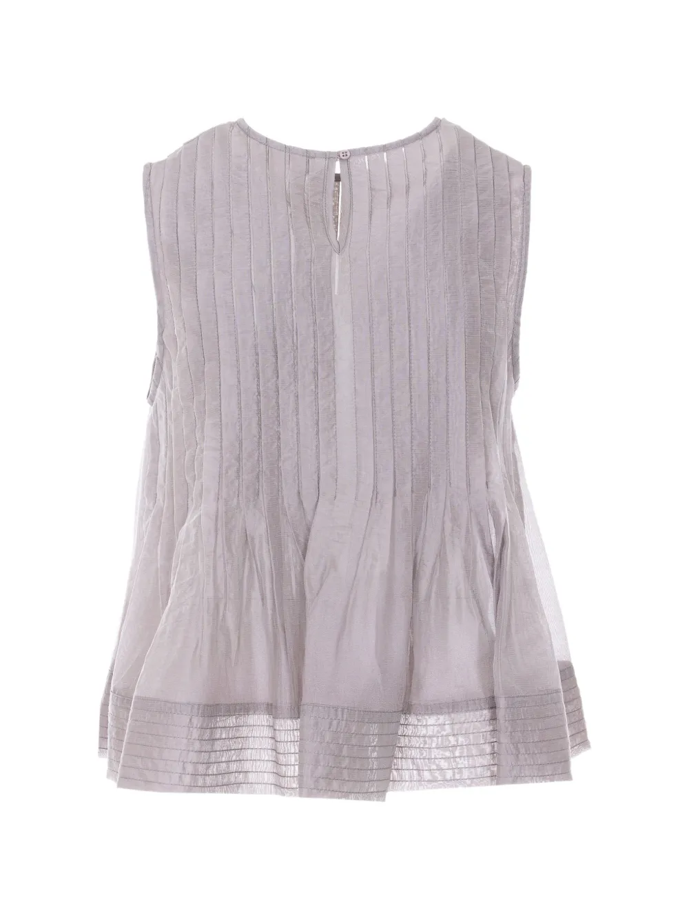 Pleated Round-Neck Top