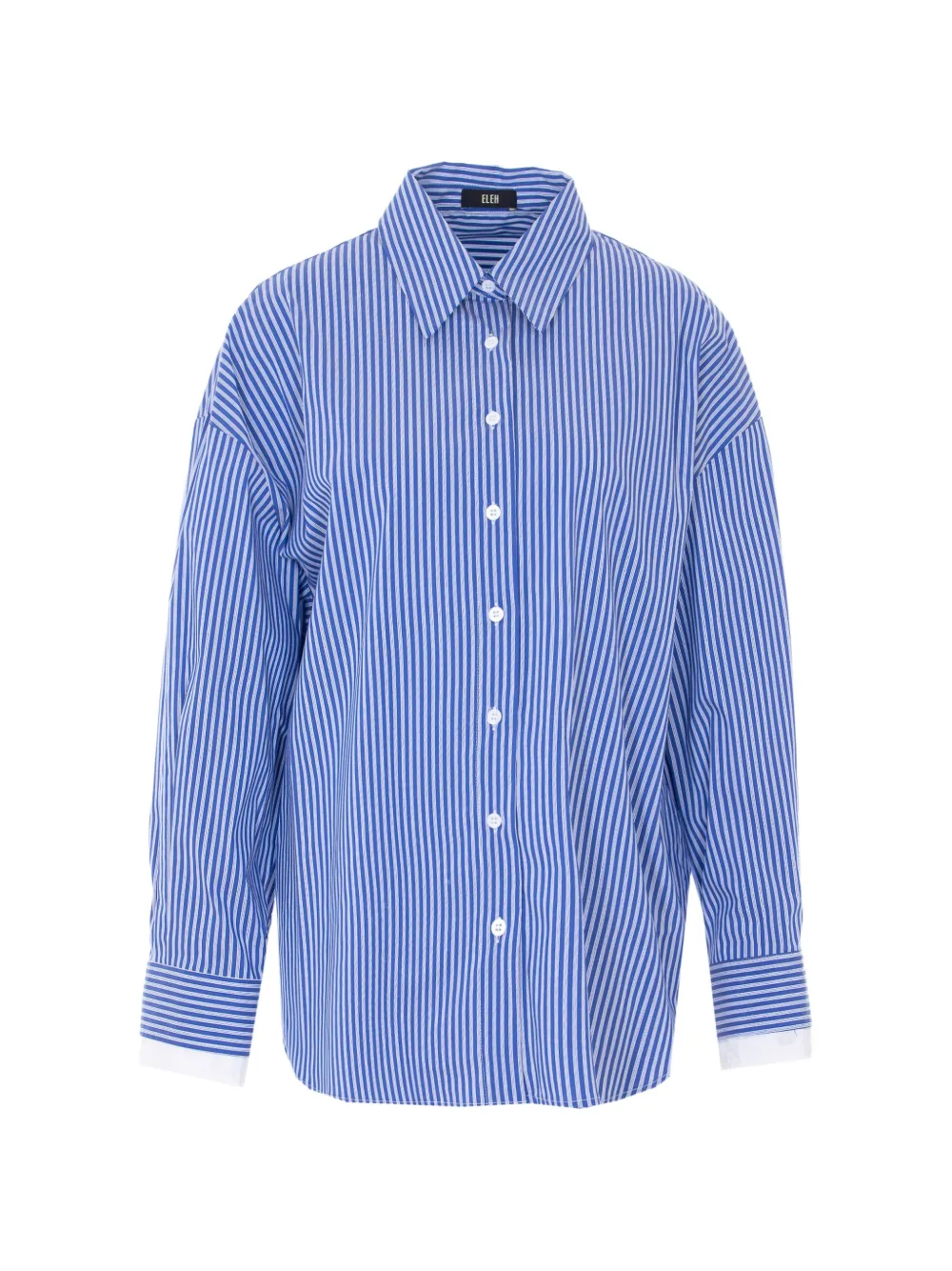 Eleh striped polo-collar shirt - Blu