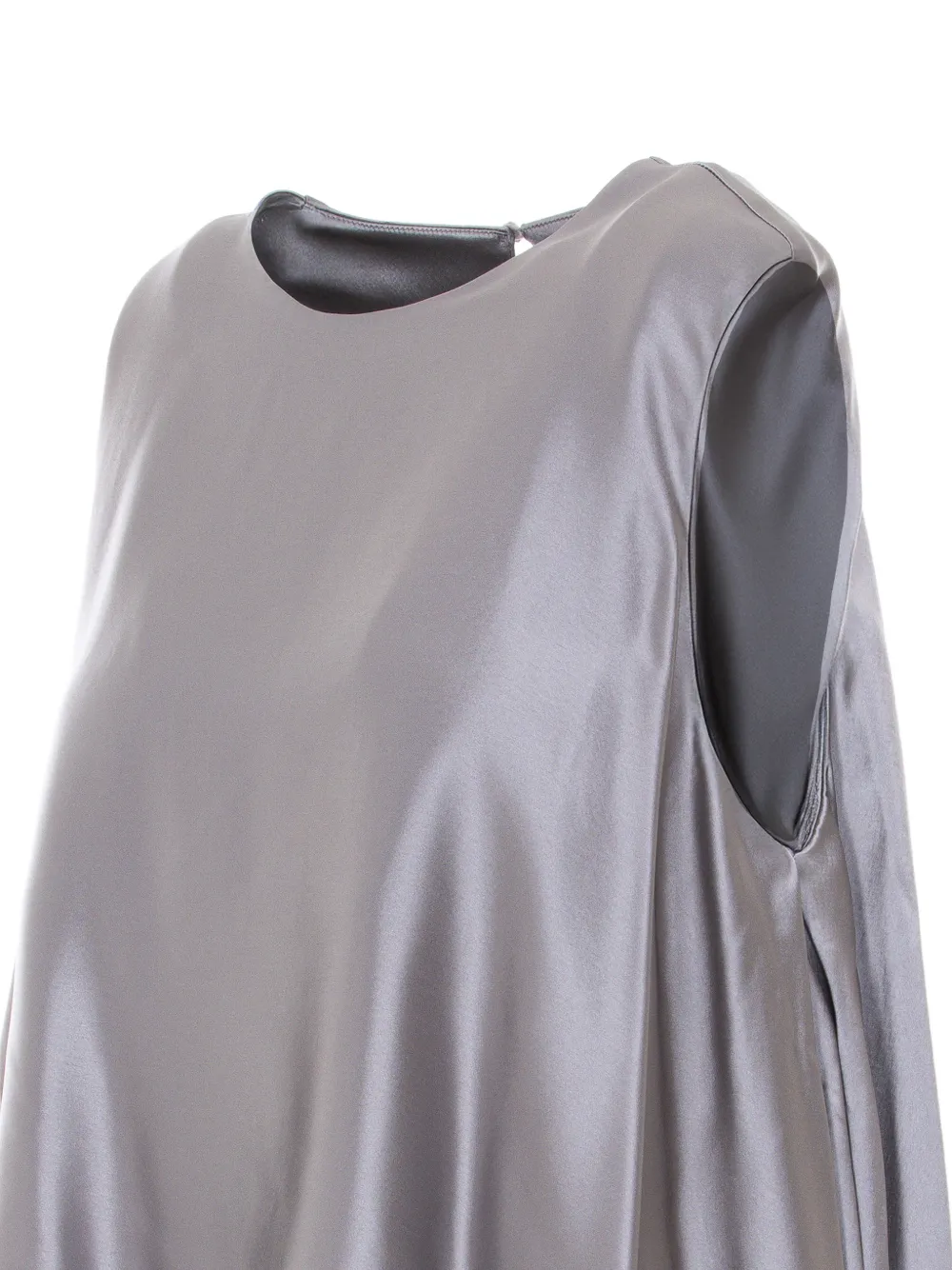  Eleh Asymmetric Round-neck Top - Grey 