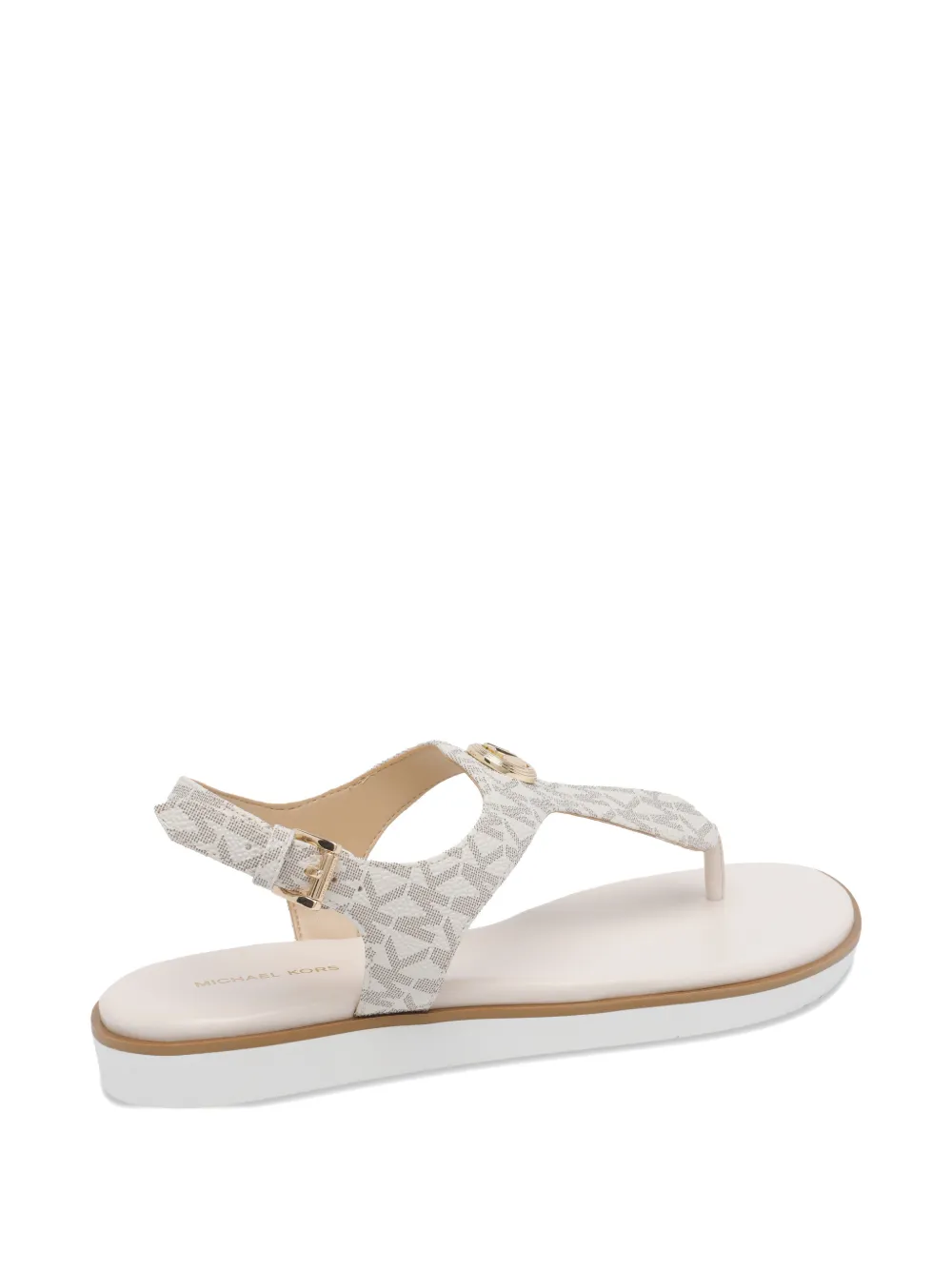 Michael Kors Val sandalen met logoplakkaat en ronde neus Beige
