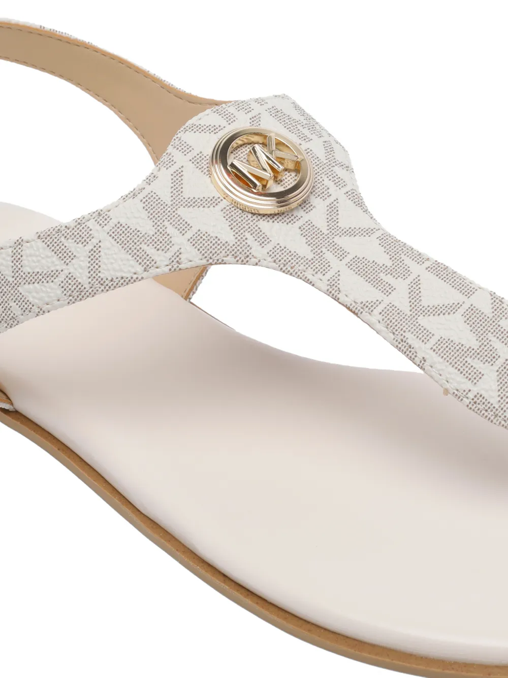 Michael Kors Val sandalen met logoplakkaat en ronde neus Beige