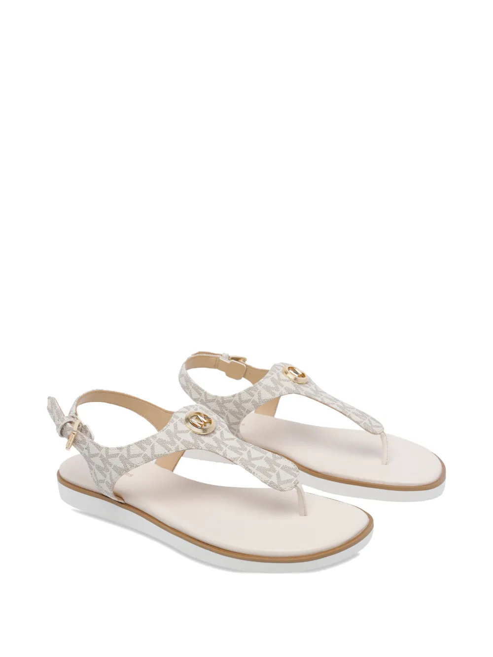 Michael Kors Val sandalen met logoplakkaat en ronde neus Beige