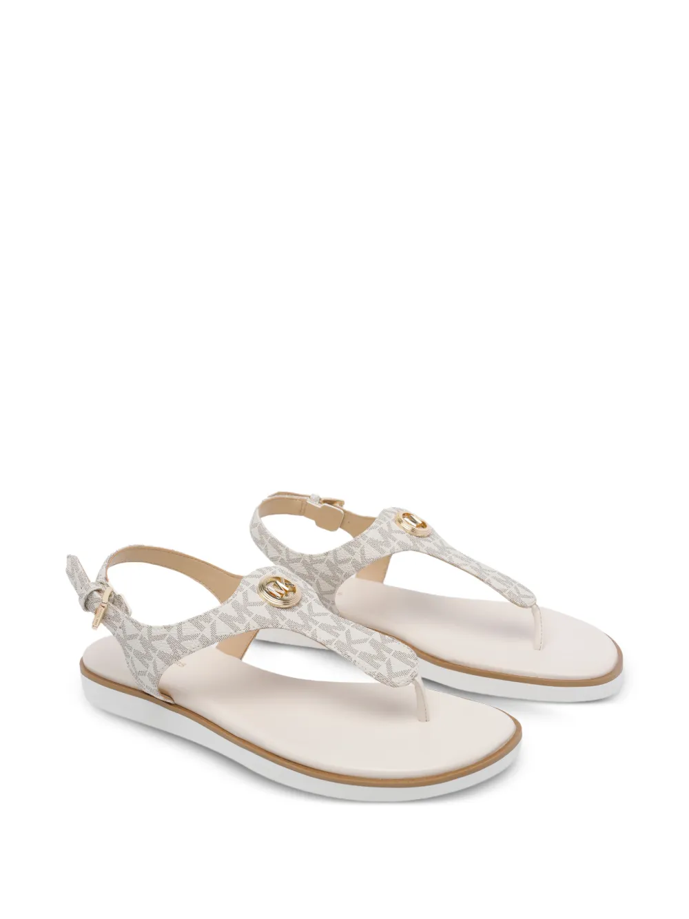 Val Logo-Plaque Round-Toe Sandals