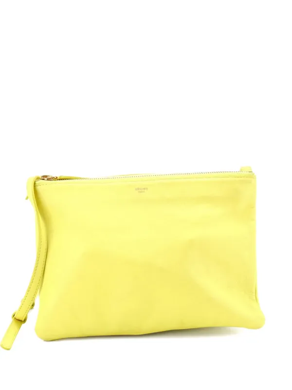 Celine Pre-owned Trio Leather Large Crossbody Bag in Yellow