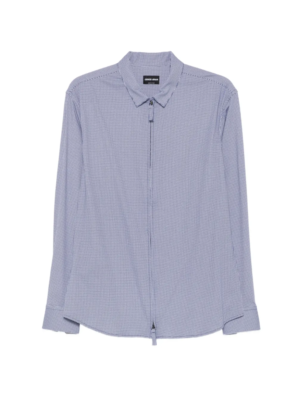 Giorgio Armani houndstooth-pattern zip-fastening shirt - Blau