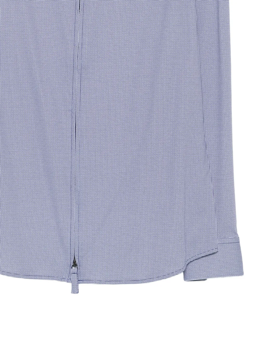 Giorgio Armani Overhemd met pied-de-poule print en ritssluiting Blauw