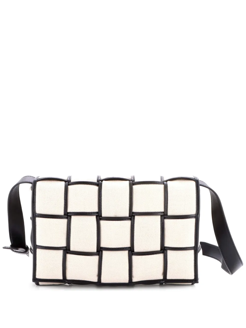Bottega Veneta Pre-Owned Cassette Crossbody Bag Padded Maxi Intrecciato Canvas with Leather shoulder bag - Toni neutri