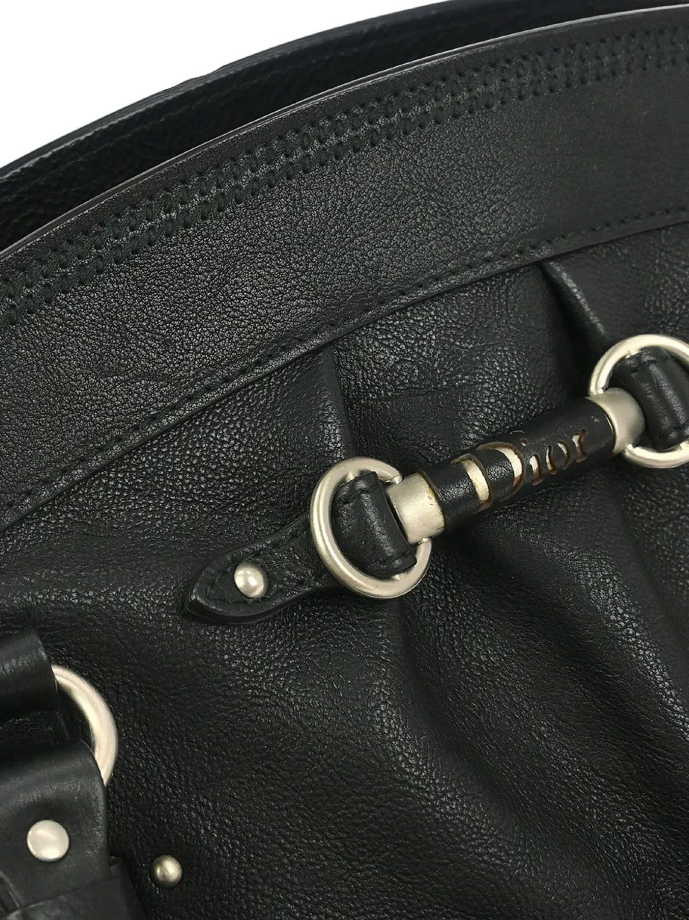 Dior Pre-owned 2007 Braided Leather Handbag in Black, view 5