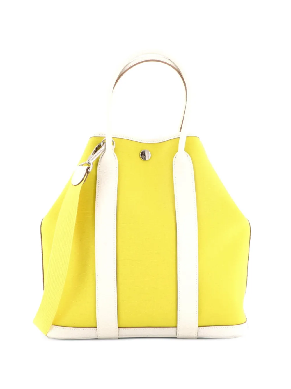 Hermès Pre-Owned Garden File Toile and Leather 28 tote bag - Bianco