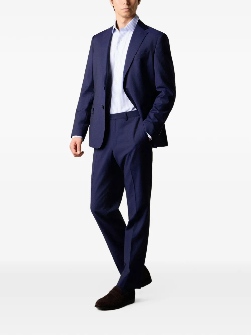 Brooks Brothers Gestreept overhemd met Ainsley-kraag Blauw