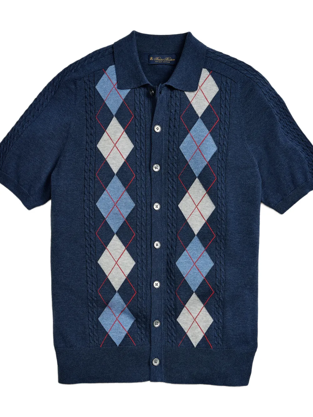 Brooks Brothers argyle cable-knit shirt - Blu