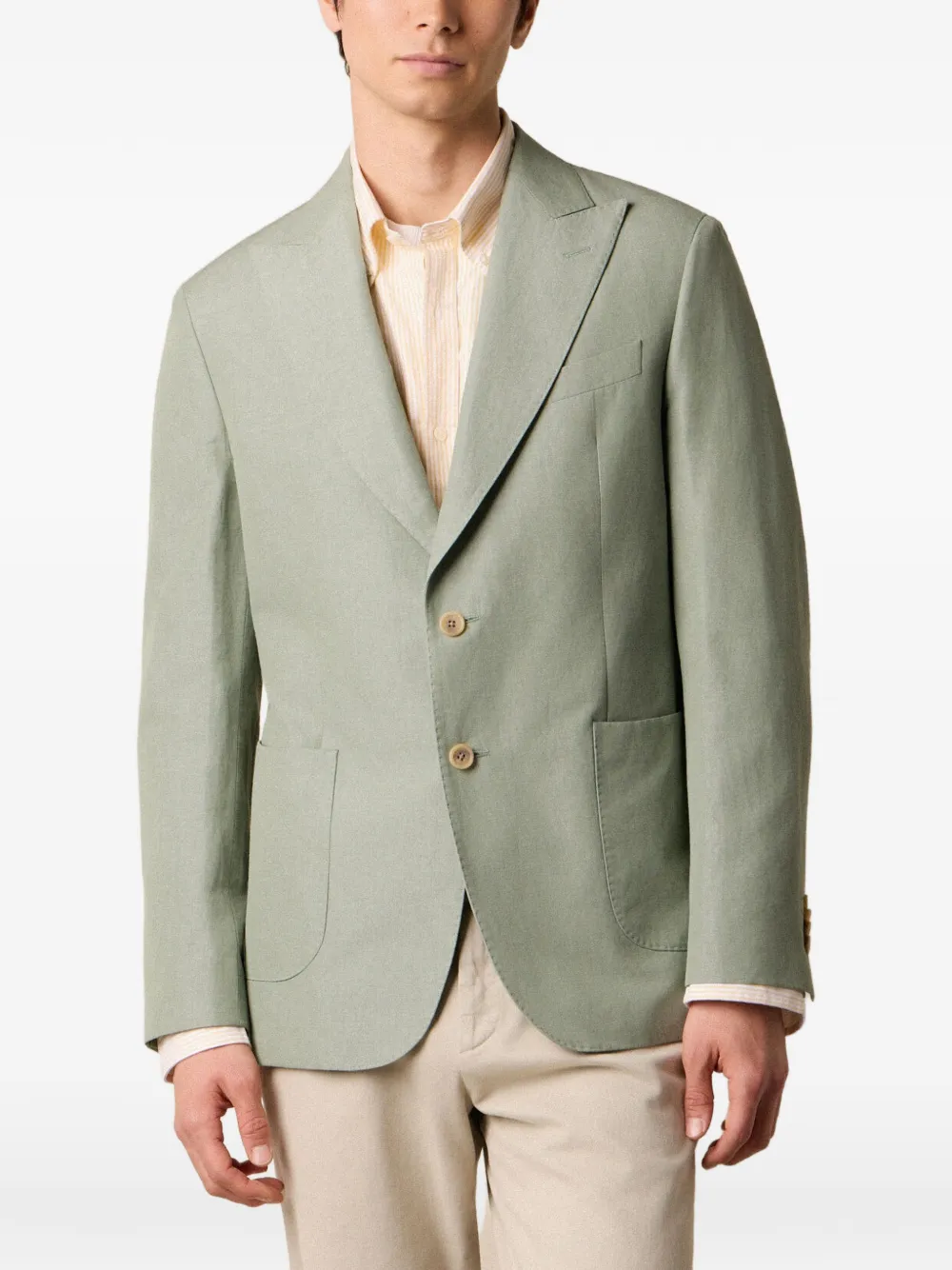 Brooks Brothers Blazer met paspelzak Groen