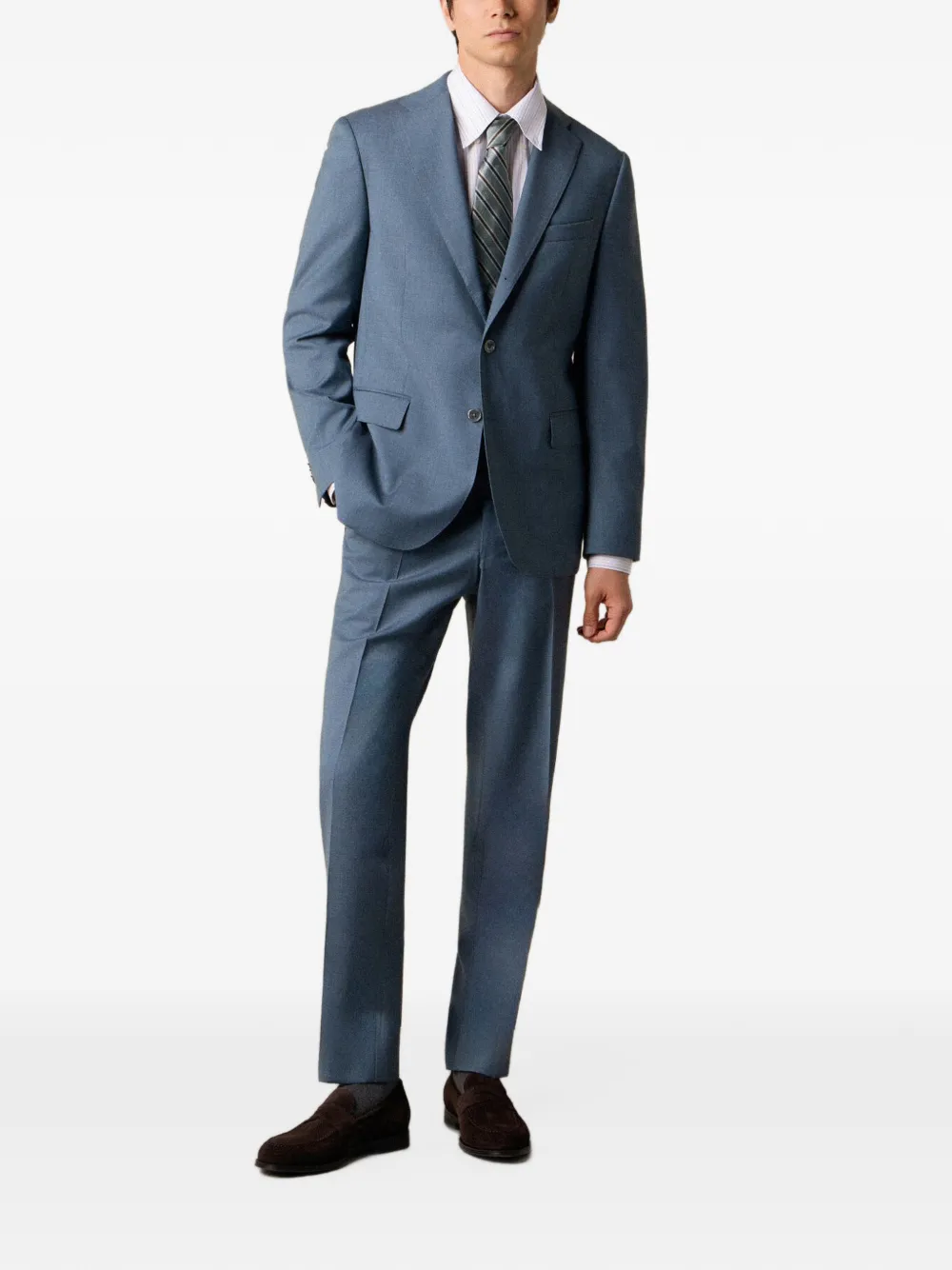 Brooks Brothers Blazer met enkele rij knopen Blauw
