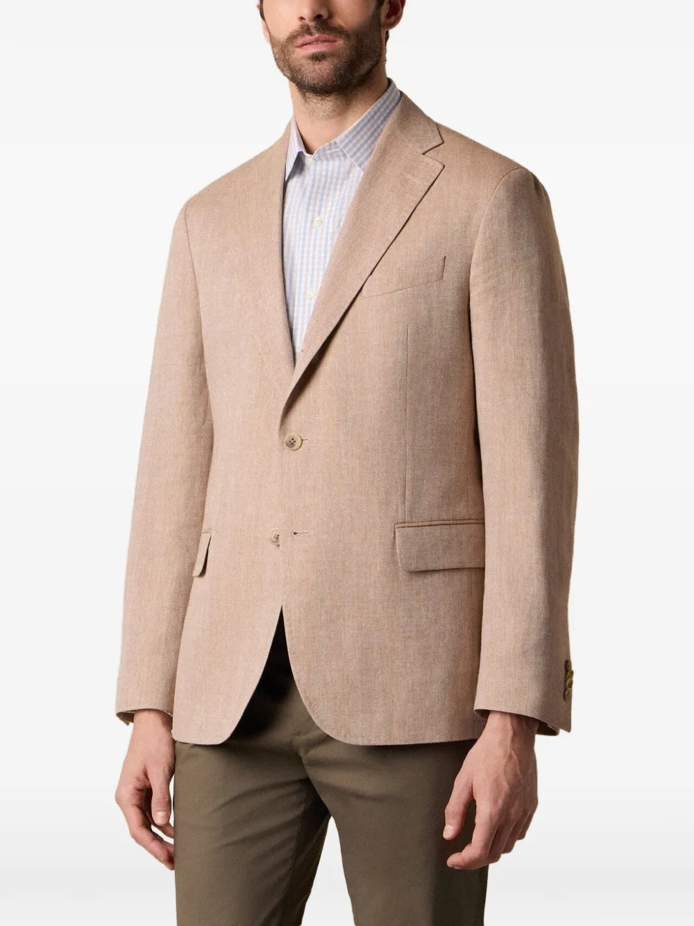 Brooks Brothers Giacca monopetto con motivo a spina di pesce - Toni neutri