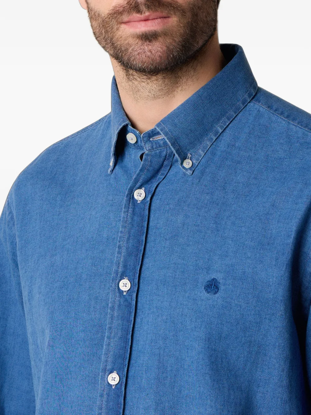 Brooks Brothers Overhemd met borduurwerk Blauw