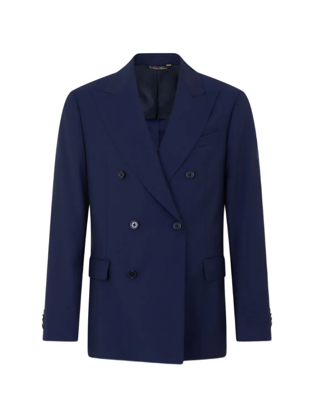  Brooks Brothers Double-breasted Weave Virgin Wool Suit - Blue 