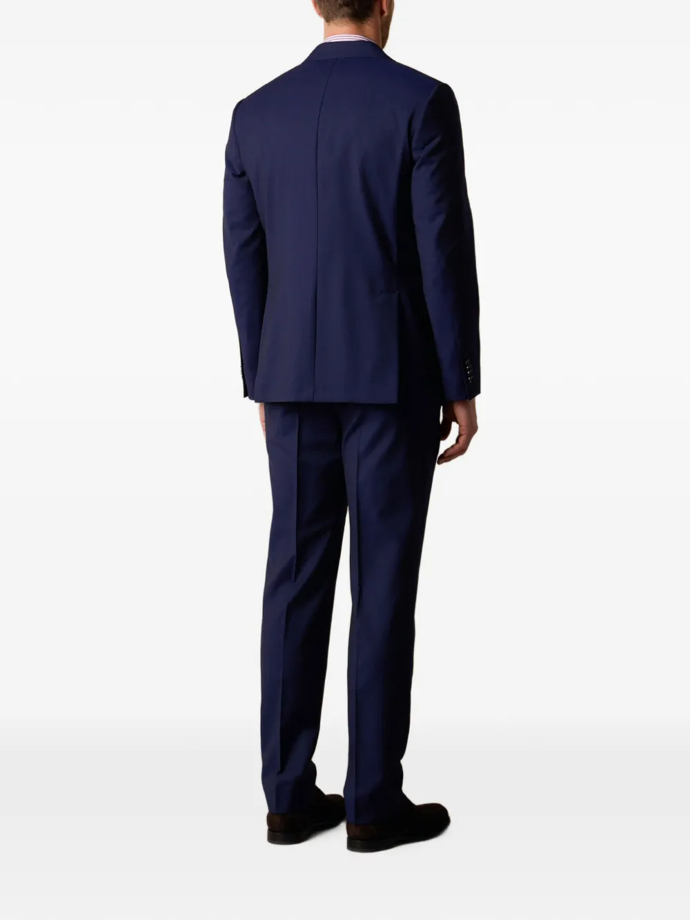Brooks Brothers Pak van scheerwol met dubbele rij knopen Blauw