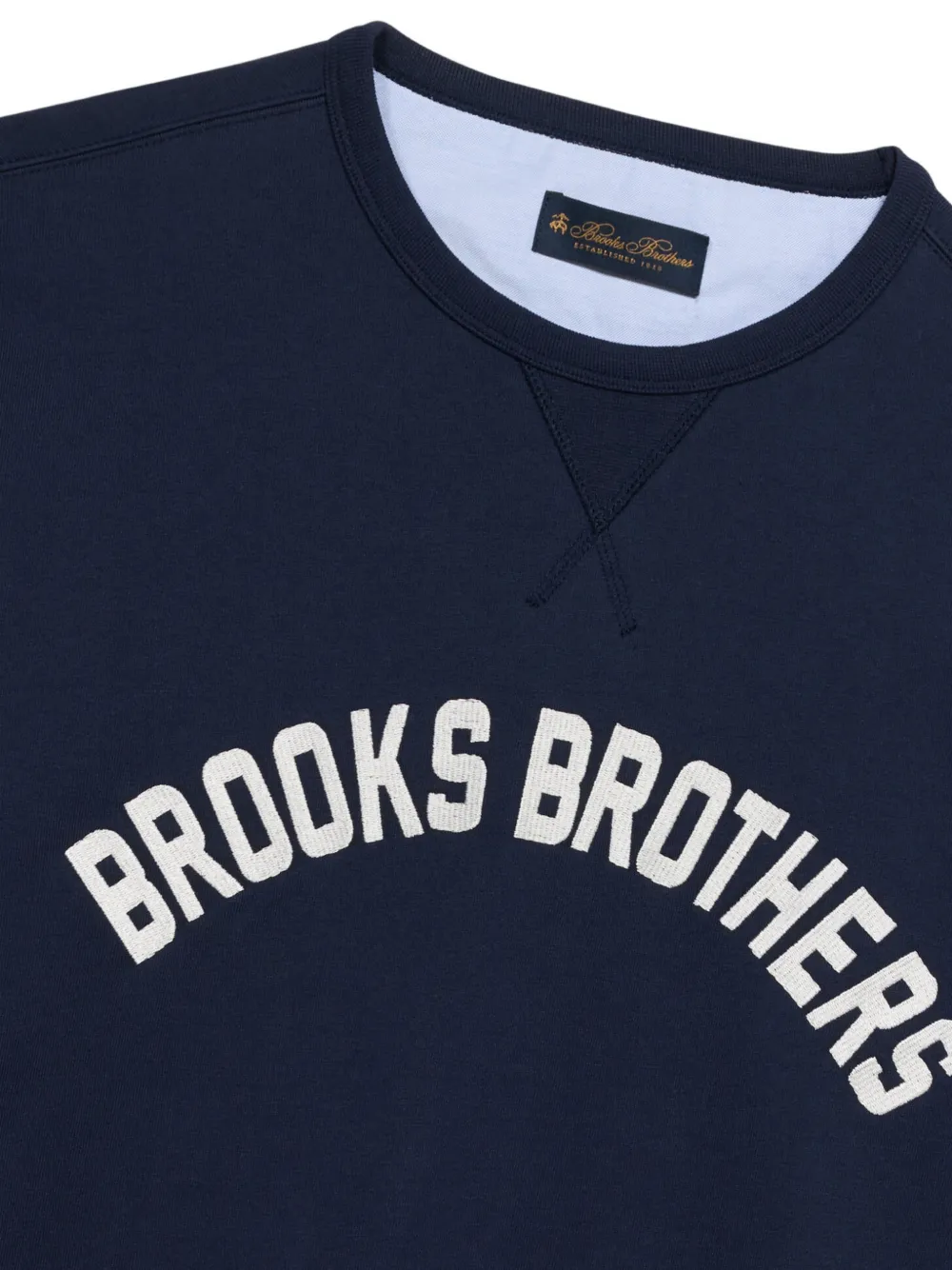 Brooks Brothers Sweater met ronde hals en logoprint Blauw