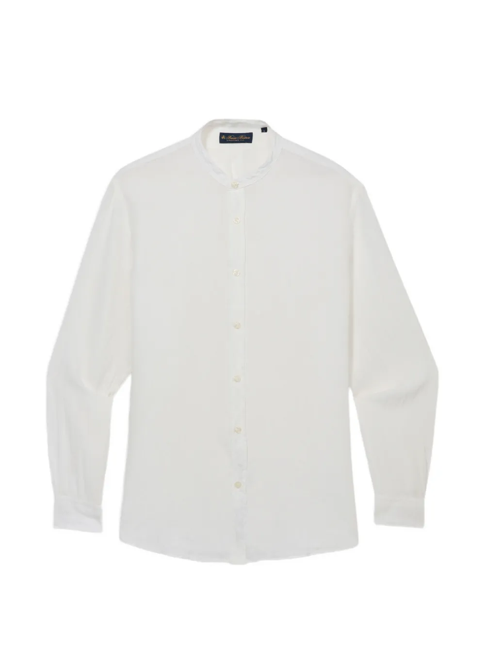 Brooks Brothers stand collar linen shirt - Bianco