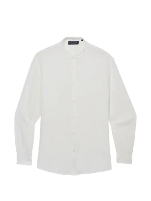 Brooks Brothers stand collar linen shirt
