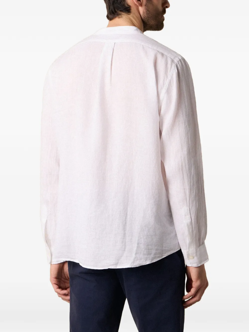 Brooks Brothers Linnen overhemd met opstaande kraag Wit